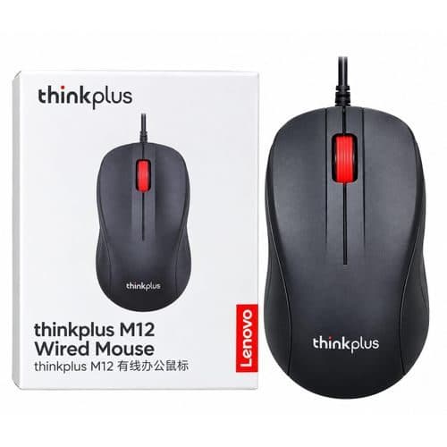 THINKPLUS M12 Wired USB Optical Mouse — Click Smarter, Work Better!