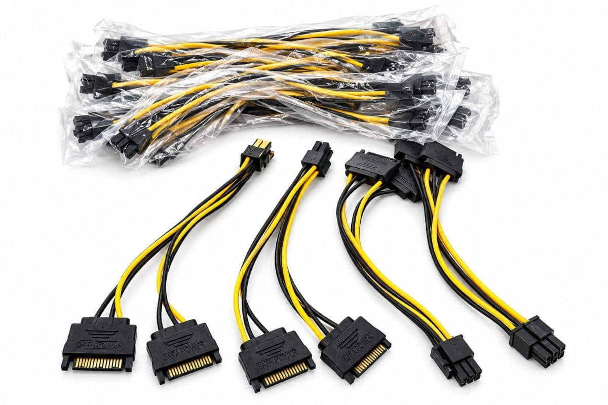 Dual SATA Power to 6Pin PCI-E Cable Converter Wire for PCI Express Video Card